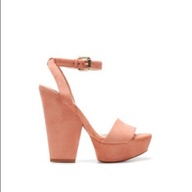 Pink Suede Wedge Sandal