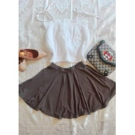 Skater Brown Above the Knee Skirt