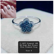 Flower Blue Diamond Ring