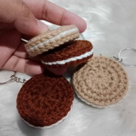 Crocheted oreo keychain