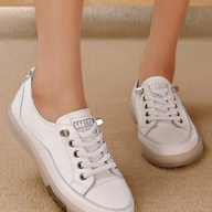 Letter Detail Lace-up Front Skate Shoes, Beige Sports Shoes With Laces for Women