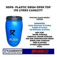 ♻️170 liters (40 galons) plastic drum open top
