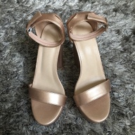 Rose Gold Chunky Platform Heels (Open-toed)