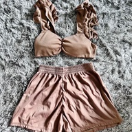 Two Piece Brown Summer Terno Set