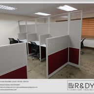 Modular Office Partition and table w/ table