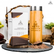 GoKeto CHOCOLATE Powdered Drink Mix with MCT, Keto Friendly. Gluten Free. High Fiber. Diet. Slimming. Sexy. For weight loss. Slimming. Diet. Keto friendly. Sweetened by Stevia. Low Carbohydrates. Anti-aging, Antioxidant. Vitamin C. Burns calories. Detox.
