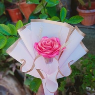 Flower bouquet rose satin