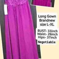 preloved blck long gown , purple gown brand new