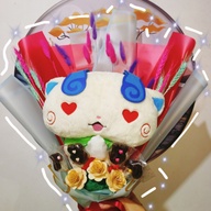 FLOWERS BOUQUET WITH CUTE STUFFED TOY AND PREMIUM HANDCRAFTED CHOCOLATES AND MILK BARS