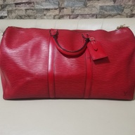 Pre-Loved Louis Vuitton Red Epi Leather Keepall