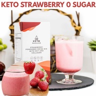 GoKeto STRAWBERRY Powdered Drink Mix with MCT and Collagen - Keto Friendly, Gluten Free, Low Carb, Sweetened with Stevia. Keto Friendl, Zero Sugar, No Refined Sugar, Low Calorie, Diabetic Friendly.