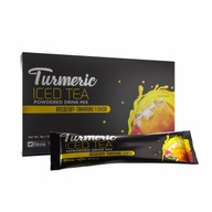 TURMERIC ICED TEA Raspberry-Tamarind Flavor All Natural with Premium Black Tea, Ginger, and Garcinia Cambogia 8g x 10 sachets. Sweetened by STEVIA. Good for diabetic, natural detoxifier and anti-inflammatory. Anti-aging, Antioxidant. Vitamin C.