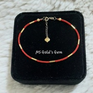 18K Real Gold Red String Bracelet
