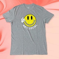 #n10 Anti Social Graphic Tees Grey Casual T-shirt for Men