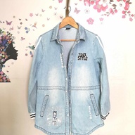 Long denim jacket for women - Code DJF0021