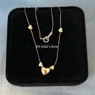 K18 Japan Yellow Gold Movable Heart Station Necklace