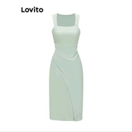 LOVITO Light Green Pleated Dress