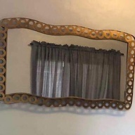 wall mirror,  steel  frame