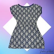 Cap Sleeved Dress with Geometric Pattern