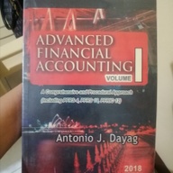 Comprehensive and Procedural Approach Advanced Financial Accounting Vol. 1 by Antonio Dayag 2018 Edition