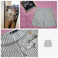 Zara high waist  striped shorts