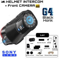 Runsho G4 Black Honk Motorcycle Bluetooth Headset INTERCOM + CAMERA Supports 1080P HD Video Photo