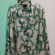 Una Rosa - Cream and Green blouse