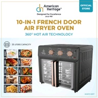 American heritage 10 in 1 french door air fryer oven
