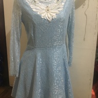 Light  blue longs sleeve sitru dress