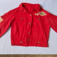 Denim jacket red preloved