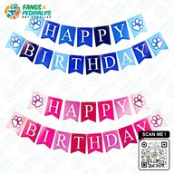 HAPPY BIRTHDAY BANNER WITH PAW PRINTS FOR DOGS & CATS