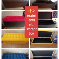 Ottoman or 2 seater sofa with storage box