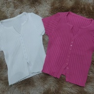 Korean Short Sleeve Cardigan with Buttons