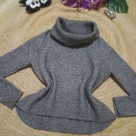 Turtle Neck Dark Gray Knitted Sweater