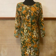 Vintage Lautreamont botanical floral print buttoned dress