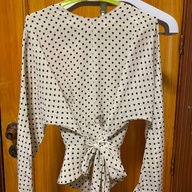 Cecilene Polka Dot Peplum Top