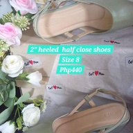 2" half-close heeled shoes size 8