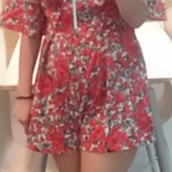 Red Floral Romper