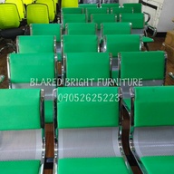 Office furniture : Gang Chair w/ cushion green - 3 seater
