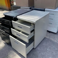 3 DRAWERS STEEL MOBILE PEDESTAL FILING CABINETS, BLACK