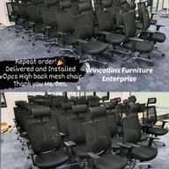 High quality High back Executive Mesh Chairs with headrest and armrest, Black Office Furniture