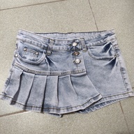 Crowd's favourite denim skirt leather skirt rare skirt kendal skirt