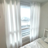 Plain white curtains 7ft semi-blackout