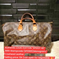 Used Authentic Louis Vuitton “Speedy40” Bag