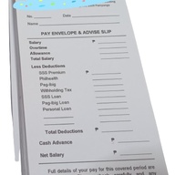 Pay slip 3.2x6inches generic carbonized