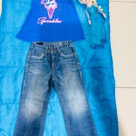 Preloved Guess Jeans with free wonder nation sando for girls