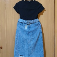 Preloved Long Denim Skirt LDS1