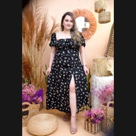 Elegant Floral Black Long Dress – Perfect for Any Occasion