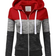 Doublju Junior's Color-Block Zip-Up Hoodie