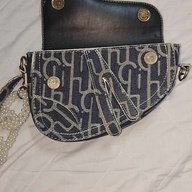 Stylish Denim Blue with Pearl Kilikili Bag